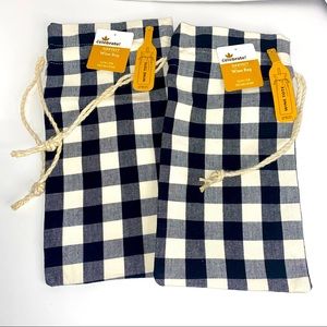 SOLD1 Black and White Wine Bags- Set of 2-NWT